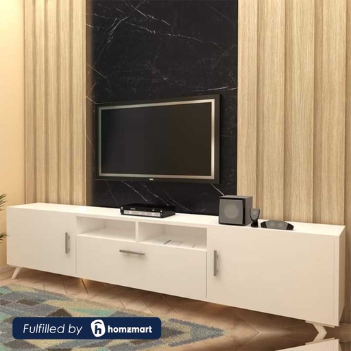 MDF White Tv Unit - 180 × 30 × 55 cm