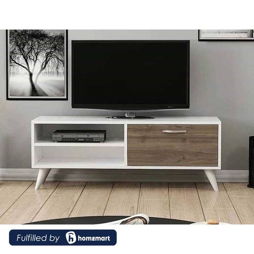 MDF Brown and White Tv Unit - 120 × 30 × 55 cm