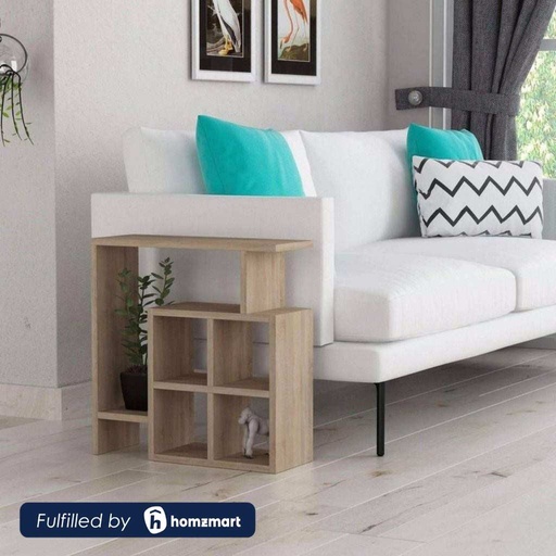 MDF Wood Side Table Beige - 55x57x20 cm