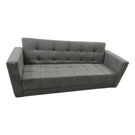 Muski Wood and Velvet Fabric 2 Seater Sofa - Grey