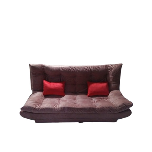 Muski Wood and Venice Fabric Sofa Bed - Brown