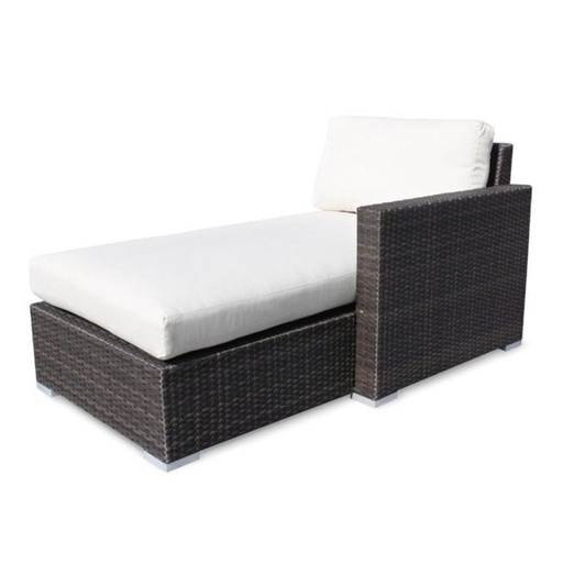 Rattan Plastic Chaise Longues - Brown