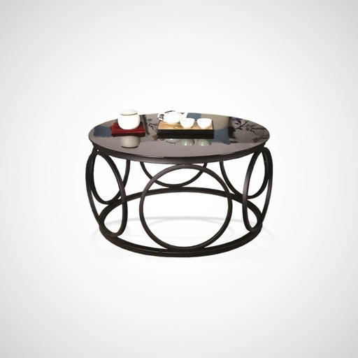 Steel and Glass Coffee Table Black - 55x80 cm