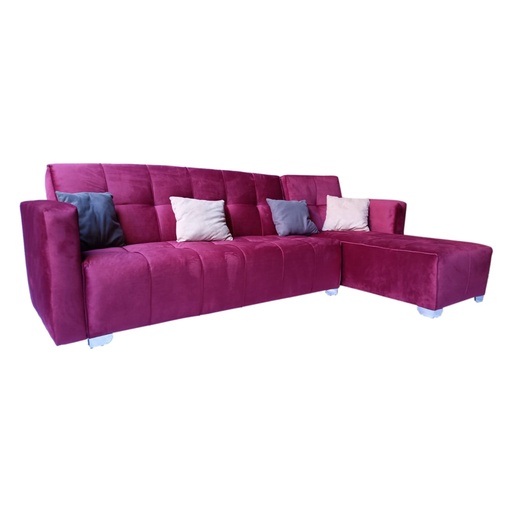 Beech Wood L-Shape Sofa - Pink