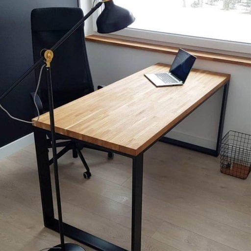 Steel Desk Black and Beige - 60×75×120 cm