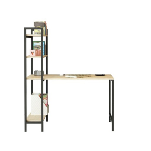 Steel Desk Black and Brown - 120×155×60 cm