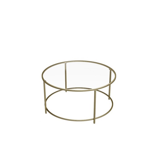 Steel and Glass Coffee Table Gold- 55x80x80 cm