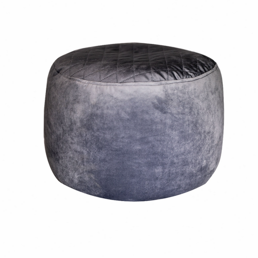 Velvet and Foam Pouf Grey