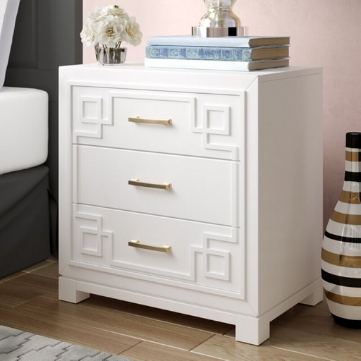 Mdf Bedside Table White - 60x40x62 cm